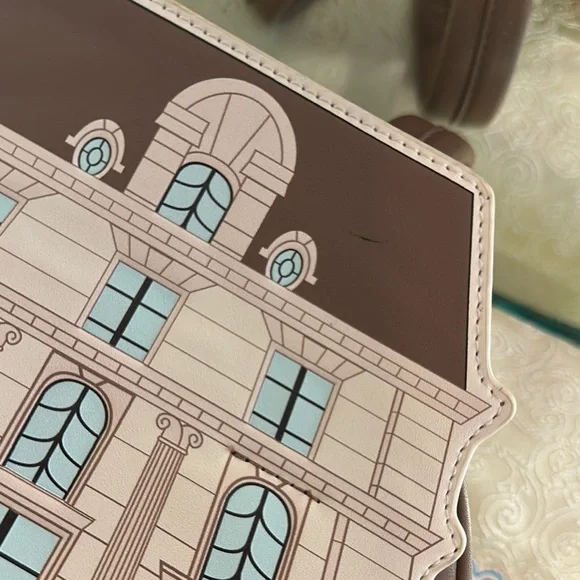 Loungefly Parisian Building Backpack in Brown, Red, and Cream ratatouille - Picture 6 of 12